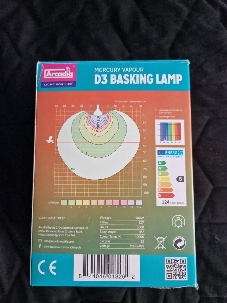 Arcadia d3 uv basking lamp outlet 100w